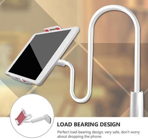 Happyyami Gooseneck Phone Tablet Stand Adjustable PVC Desk Holder White in Kuwait