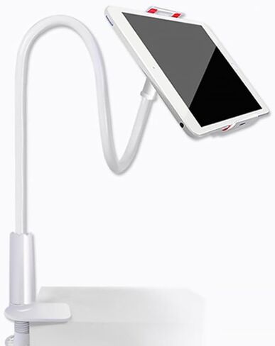 Happyyami Gooseneck Phone Tablet Stand Adjustable PVC Desk Holder White in Kuwait