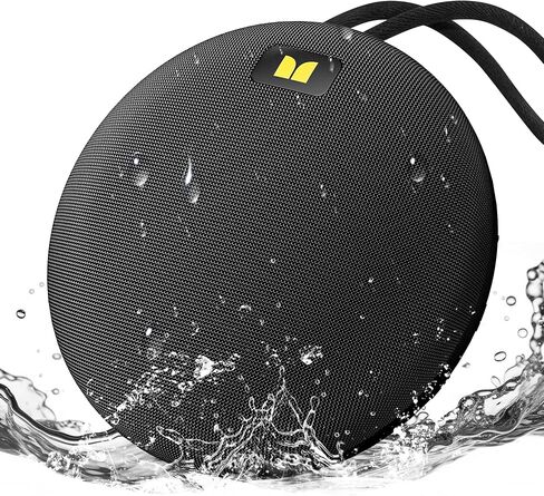 Monster Ripple Shower Bluetooth Speakers, IPX8 Waterproof Shower Speaker, Bluetooth 6.0 with Wireless Stereo Pairing and Hands-Free Calling, Portable Outdoor Speakers, Black in Kuwait