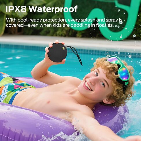 Monster Ripple Shower Bluetooth Speakers, IPX8 Waterproof Shower Speaker, Bluetooth 6.0 with Wireless Stereo Pairing and Hands-Free Calling, Portable Outdoor Speakers, Black in Kuwait