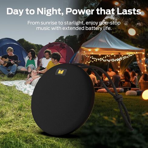 Monster Ripple Shower Bluetooth Speakers, IPX8 Waterproof Shower Speaker, Bluetooth 6.0 with Wireless Stereo Pairing and Hands-Free Calling, Portable Outdoor Speakers, Black in Kuwait