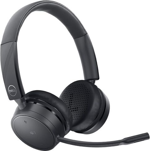 Dell Pro Wireless Headset - WL5022, Control Panel on Headset Includes Call Control, Adjustable Leatherette Headband, Leatherette Earpads, USB Dongle, Adjustable Boom Mic - Black in Kuwait