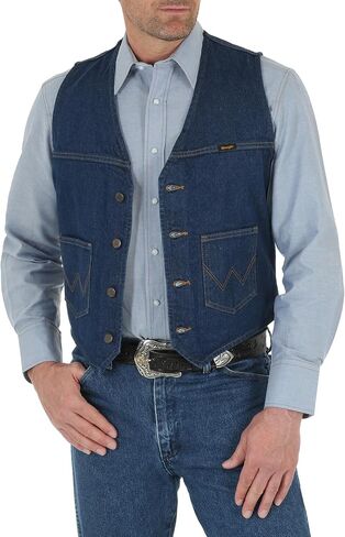 سترة رجالية من قماش الدنيم غير المبطن من Wrangler Denim Denim Denim, ازرق دينيم in Kuwait