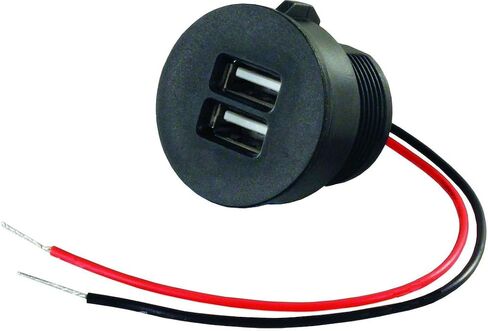 JR Products 15115 USB Charging Port - 2 x 2.1 Amp, Black in Saudi Arabia