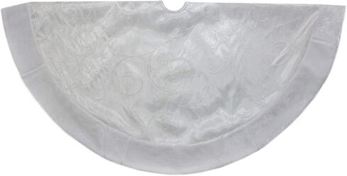 48-Inch White Sheer Organza with Faux Fur Trim Christmas Tree Skirt in Kuwait