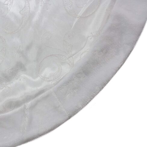 48-Inch White Sheer Organza with Faux Fur Trim Christmas Tree Skirt in Kuwait