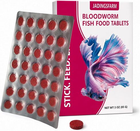 Bloodworm Fish Food Tablets, 175 Tabs (3 oz), Stick-On Tablets for Betta, Guppy, Goldfish & Tropical Aquarium Fish, High Protein Fish Food, No Dyes or Preservatives in Saudi Arabia
