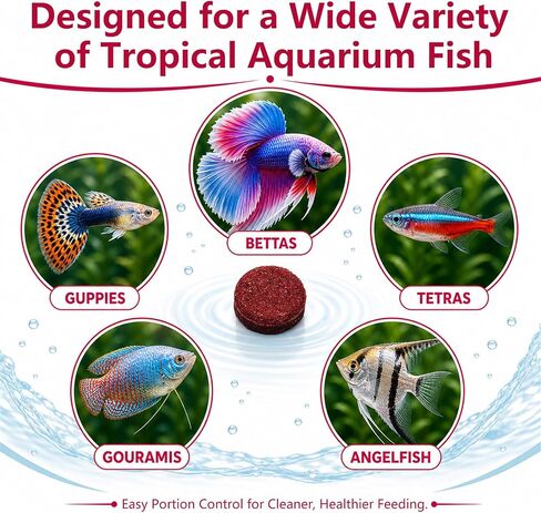 Bloodworm Fish Food Tablets, 175 Tabs (3 oz), Stick-On Tablets for Betta, Guppy, Goldfish & Tropical Aquarium Fish, High Protein Fish Food, No Dyes or Preservatives in Saudi Arabia