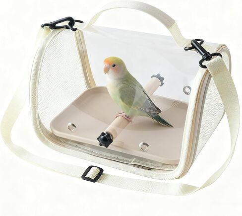 Portable Bird Travel Carrier with Breathable Mesh Windows Hands Free Bag in Kuwait