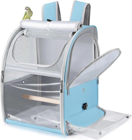 Sanmoncare Bird Backpack Carrier, Water Repellent Fabric Cockatiel Travel Bag with Stand, Lightweight and Portable Travel Cage for Parrot, Bird Travel Carrier in Kuwait