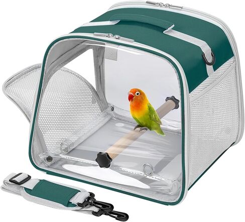 Upgraded Small Bird Carrier, Lightweight and Portable Travel Bird Cage with Stand and Easy Clean Tray, Parrot Parakeet Cockatiels Bird Travel Cage in Kuwait