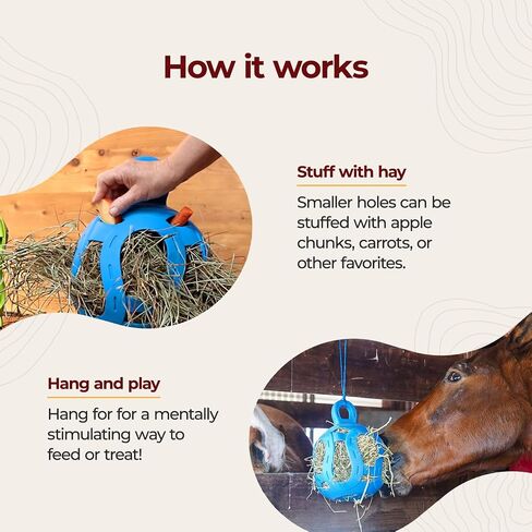 Horsemen's Pride Jolly Hay Ball Horse Stall Toy, 8 in, Blue in Saudi Arabia