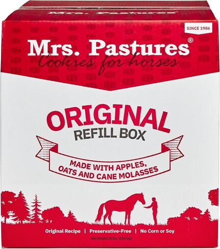Mrs Pastures Cookies and Treats for Horses - Premium Horse Treats - Made with Apples, Oats, and Rolled Barley - Preservative Free - All Natural Ingredients - No Corn or Soy - Made in USA - (5lb Bag) in Kuwait
