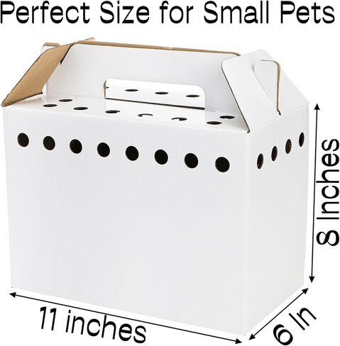 Coloch 20 Pack Cardboard Pet Carrier for Small Pets, 11x8x6 Inches Disposable Pet Transport Box for Pullets, Fowls, Hamsters, Gerbils, Reptiles, Guinea Pigs in Kuwait