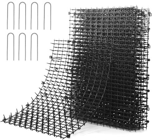 Pomeat 10 PCS Scat Mat for Cats Indoor 16" x 12" with Spikes Sprickle, Digging Deterrent for Dogs, Outdoor for Garden and Fence with 7 Staples in Kuwait