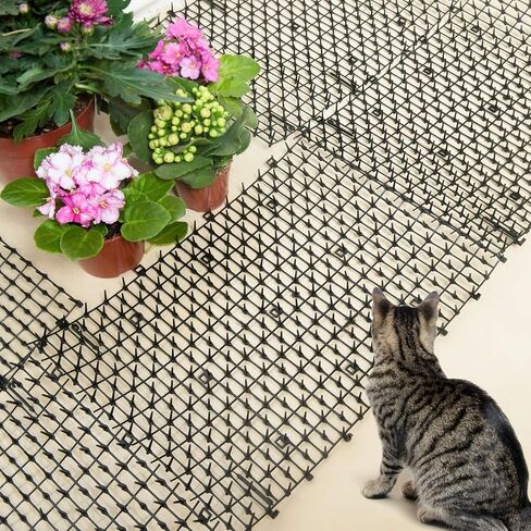Pomeat 10 PCS Scat Mat for Cats Indoor 16" x 12" with Spikes Sprickle, Digging Deterrent for Dogs, Outdoor for Garden and Fence with 7 Staples in Kuwait
