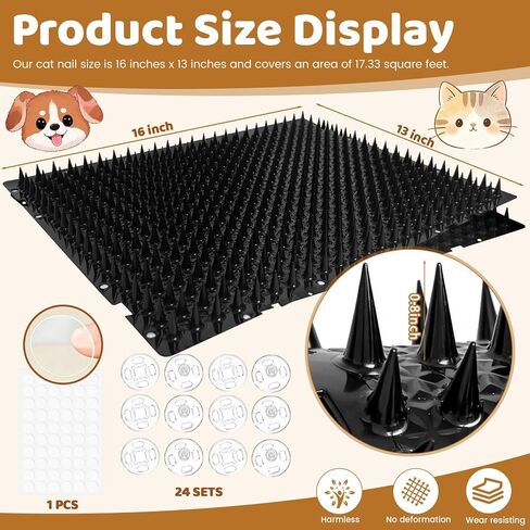 12Pack 16 x 13 Inch Scat Mat for Cats & Dogs, Cat Repellent Mat with Spikes in Saudi Arabia