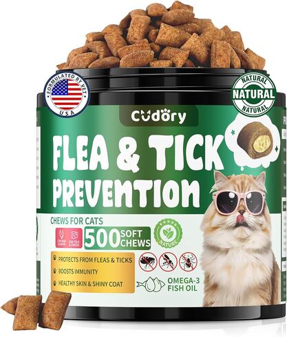 Cudory Flea and Tick Prevention for Cats, 500 Cat Flea Treatment Chews in Saudi Arabia