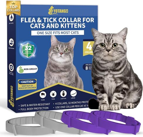YOTANGO Flea Collar for Cats, Cat Flea and Tick Collar, 4 Pack, 32 Months in Saudi Arabia