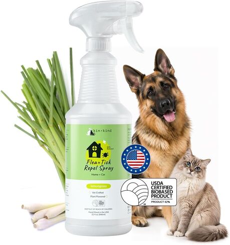 kin+kind Flea & Tick Home & Car Repel Spray, Lavender Mint, 32 fl oz in Saudi Arabia