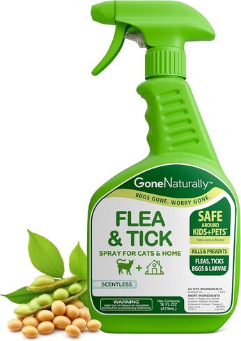 Flea and Tick Spray for Dogs & Home – Scentless Dog Flea Spray for Home, Carpets & Furniture – No Essential Oils – Kills Fleas, Ticks, Eggs & Larvae on Bedding & Direct on Fur (16oz) in Kuwait