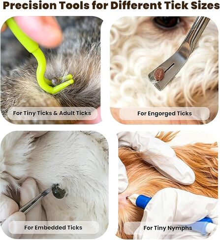 MEDUWEDU 16-Piece Professional Tick Removal Tool Kit, Stainless Steel Tick Remover Tweezers, Hooks & Accessories for Dogs, Cats & Humans, Outdoor Camping Essentials in Kuwait
