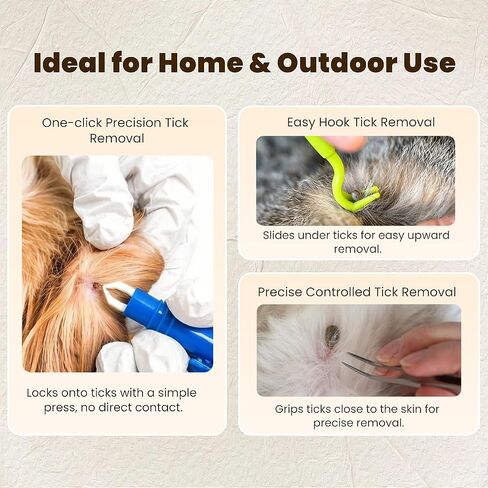 MEDUWEDU 16-Piece Professional Tick Removal Tool Kit, Stainless Steel Tick Remover Tweezers, Hooks & Accessories for Dogs, Cats & Humans, Outdoor Camping Essentials in Kuwait