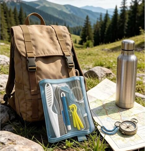 MEDUWEDU 16-Piece Professional Tick Removal Tool Kit, Stainless Steel Tick Remover Tweezers, Hooks & Accessories for Dogs, Cats & Humans, Outdoor Camping Essentials in Kuwait