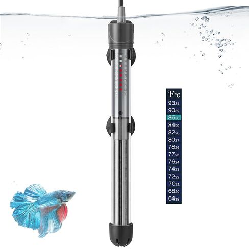 HITOP 50W Adjustable Aquarium Heater, Submersible Fish Tank Heater Thermostat with Suction Cups for 6-15Gal in Kuwait
