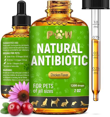 Herbal Pet Antibiotics for Rabbits, Reptiles, Turtles, Guinea Pigs, Fish – Chicken Antibiotics in Liquid for All Birds (Duck, Turkey, Goose) – For UTIs, Allergies, Runny Nose & Digestion – 2-oz Bottle in Saudi Arabia
