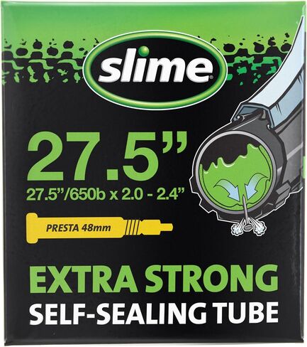 Slime 30076 Bike Inner Tube with Slime Puncture Sealant, Extra Strong, Self Sealing, Prevent and Repair, Presta Valve, 27.5 (650b) x 2.0-2.4 in Kuwait