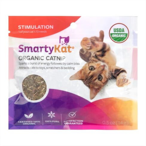 SmartyKat Natural Catnip Canister, 100% Natural Cat Nip for Cats, Premium Dried Catnip for Indoor Cats, Positive Training Aid for Play and Exercise, Resealable Shaker Bottle, 2 Ounces in Saudi Arabia