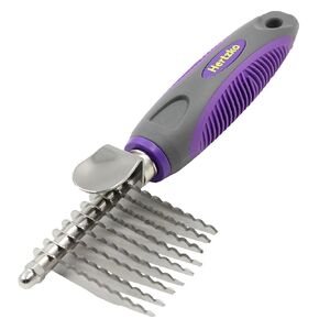 Hertzko Grooming Dematting Comb for Pets - Removes Mats and Tangles - Ideal Dematting Comb for Dogs and Cats - Grooming Tool for All Fur Types - Easy to Use and Clean - Stainless Steel in Kuwait
