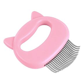 Pet Hair Removal Massaging Shell Comb Deshedding Brush Tool (Pink) in Saudi Arabia