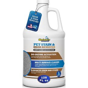Sheiner's Pet Urine Enzyme Cleaner & Pet Stain & Odor Remover, Advanced Enzymatic Cleaner Solution for Carpets, Rugs, Upholstery & Multi-Surfaces, Safe for Pets & Kids. (128 oz) in Kuwait