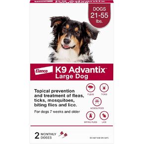 K9 Advantix Flea, Tick & Mosquito Prevention for Dogs 21-55 lbs. | Flea Drops for Large Dogs | Apply Monthly | 2 Treatments in Kuwait