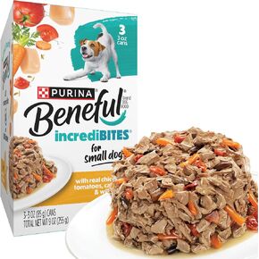 Beneful Purina Small Breed Wet Dog Food Variety Pack,IncrediBites with Real Beef,Chicken and Salmon - 3 Oz. Cans,(Pack of 60) in Kuwait