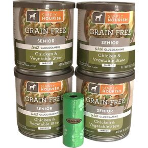 SIMPLY NOURISH Biggs Combo Pack 4-Grain Free Senior Chicken & Vegetable Stew Shreds/Plus Biggs Waster Roll. in Kuwait
