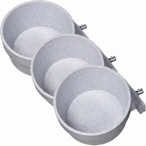 Lixit Quick Lock Removable Cage Bowls for Rabbits, Guinea Pigs, Gerbils, Ferrets, Dogs, Cats, Birds, and Other Small Animals - Made in USA (Gray, 20 Ounce) in Kuwait