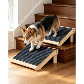 2-Pack Dog Ramp for Stairs,Foldable Dog Ramp Solid Wood Anti-Slip Pet Steps in Kuwait