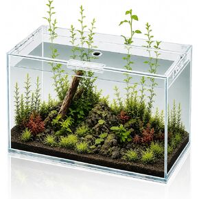 6 Gallon Glass Fish Tank 5 Gallon Open-Back Lid, Small Aquarium Fish Bowl Cube for Betta Goldfish Snails Shrimp Aquatic Planting, Ultra Clear Rimless Design Low Iron in Kuwait