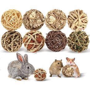 Bunny Rabbit Chew Grass Balls, Rolling Chew Toys for Small Animals (8 Pcs) in Kuwait