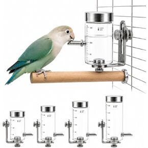 Glass Bird Water Feeder with Magnetic Holder – No Drip Cage Water Dispenser for Small Parrots & Birds, Automatic Drinking Bottle for Cockatiels, Budgies, Lovebirds, Conures (150ml4245-1) in Kuwait