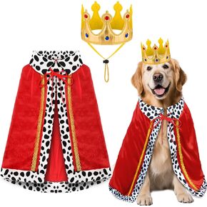 Large Dog Halloween Costumes Dog King Costumes Cape Crown for Medium Dogs Funny King Prince Halloween Cosplay Costume for Large Medium Size Dogs Cats in Saudi Arabia
