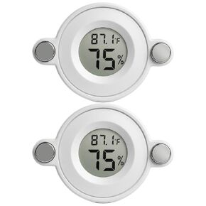 2PCS Magnetic Temperature and Humidity Monitor for Jumping Spider Enclosure Accessories Digital Thermometer Hygrometer Reptile Tank Humidity Gauge for Gecko, Bearded Dragon (Round) in Kuwait