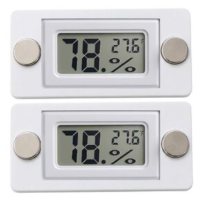 2PCS White Magnetic Temperature and Humidity Monitor for Jumping Spider Enclosure Accessories Digital Thermometer Hygrometer Reptile Tank Humidity Gauge for Gecko, Bearded Dragon in Kuwait