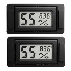 2PCS Magnetic Temperature and Humidity Monitor for Jumping Spider Enclosure Accessories Digital Thermometer and Humidity Gauge for Reptile Gecko Bearded Dragon (Rectangular) in Kuwait