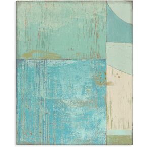 Stupell Industries Seafoam Blue Abstract Rustic Shapes Geometric Collage, Designed by Suzanne Nicoll Canvas Wall Art in Saudi Arabia