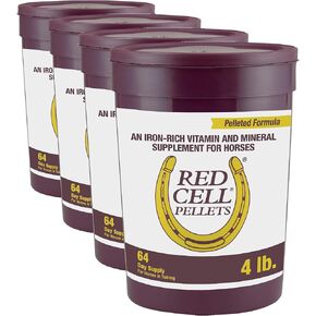 Farnam Horse Health Red Cell Pellets, Vitamin-Iron Mineral Supplement for Horses, Iron Horse Supplement, 4 Lbs., 64-Day Supply, Pellets in Kuwait