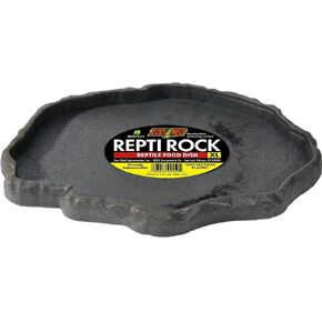Zoo Med Reptile Rock Food Dish, Medium, 7.25"l x 6"w x 0.75"h, Colors may vary Black in Saudi Arabia